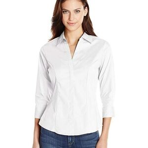 Riders by Lee Indigo Women's Bella 3/4 Sleeve Woven Button Down Top